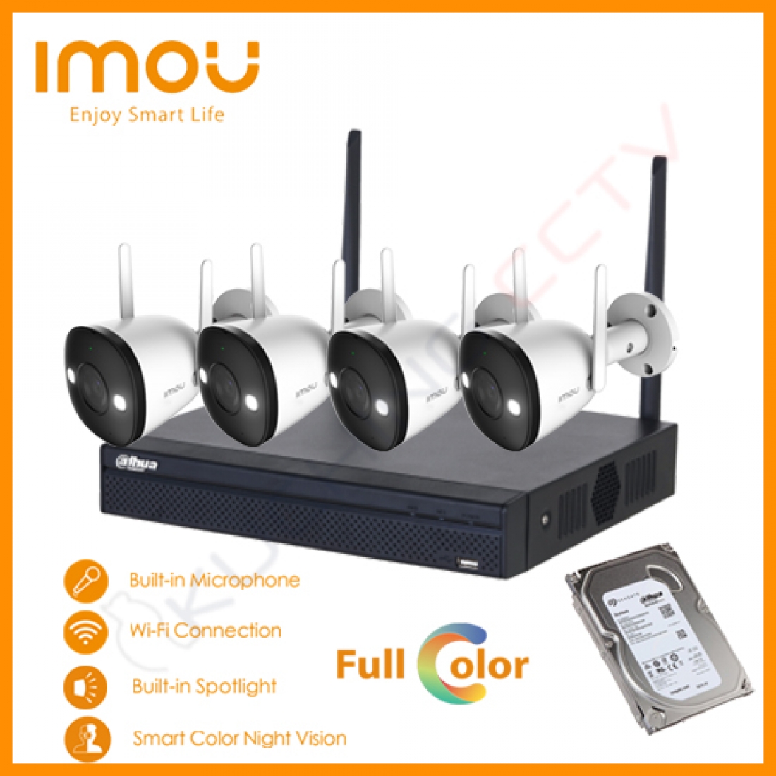 IMOU 4ch BULLET2E 2MP WiFi Camera Package ImouIP CCTV Kuching Online